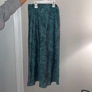 Blue Snake Print Maxi Skirt